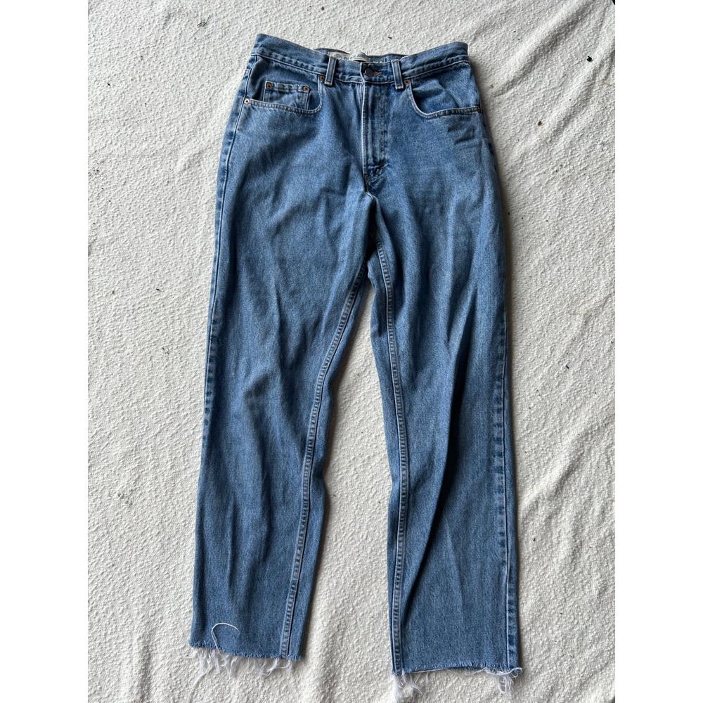 Gap Blue Jeans No 4 Easy Fit Mens 30x30 Medium Wash Raw Hem Denim Vintage ESY